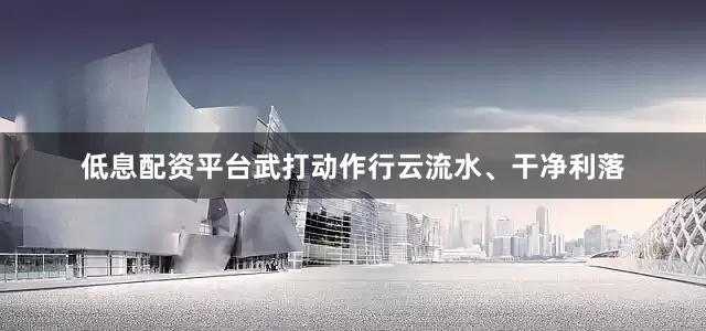 低息配资平台武打动作行云流水、干净利落